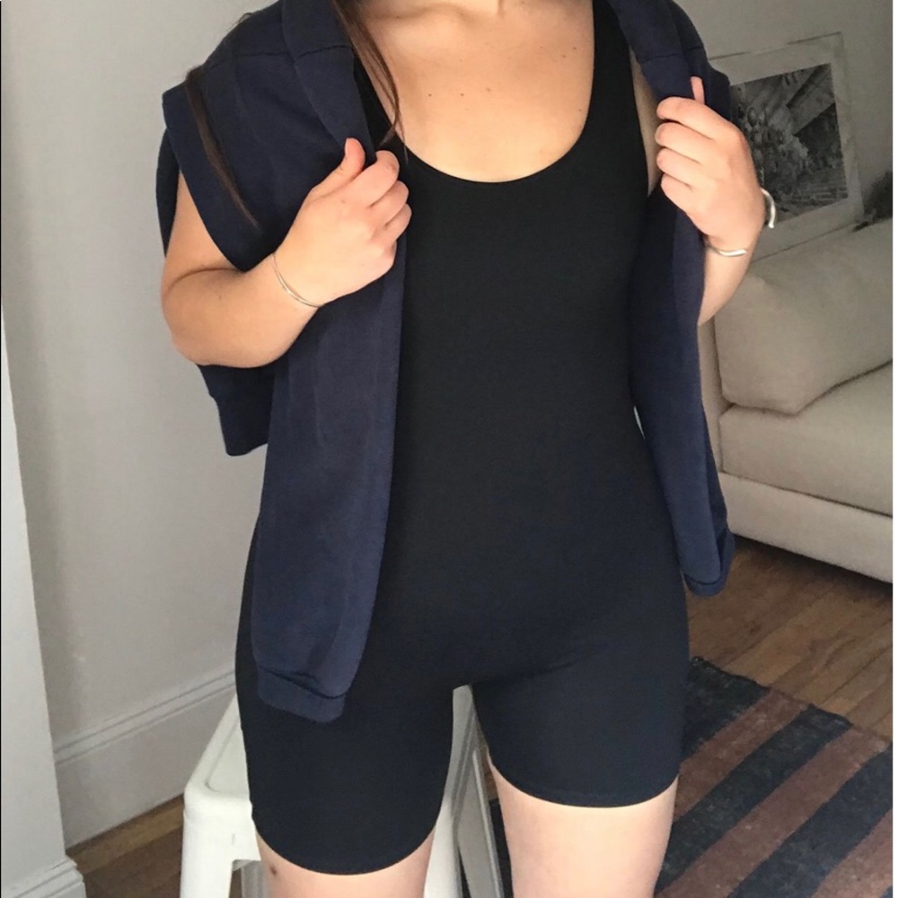 NWT Girlfriend Collective Black Bike Unitard Large